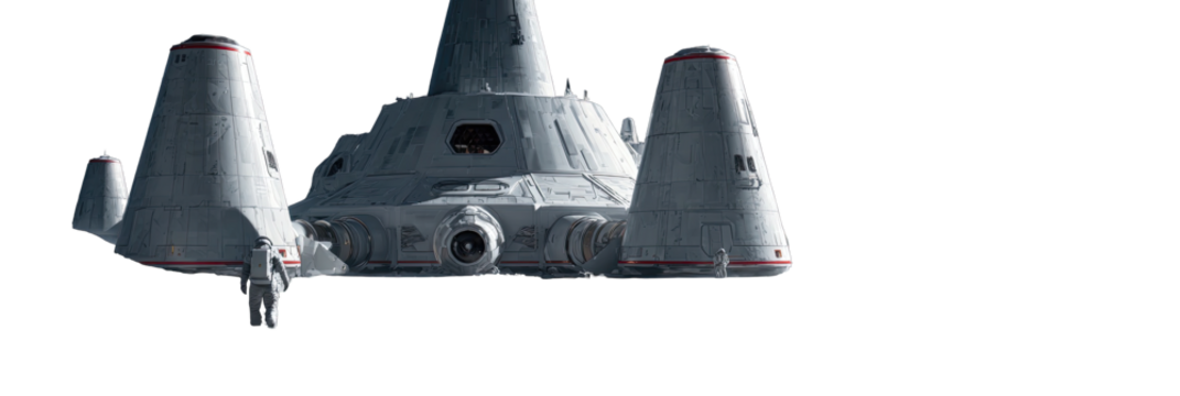 Futuristic gray spaceship
