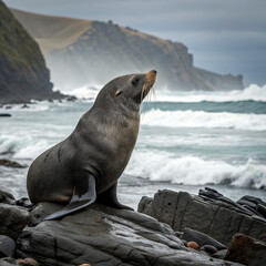Fototapeta premium sea lion on the beach