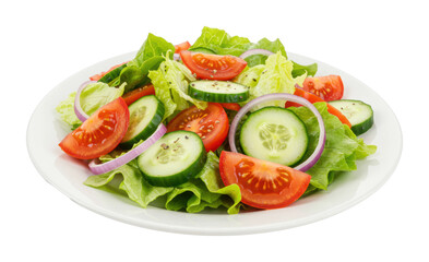 Fresh garden salad preparation kitchen food bright lighting top-down healthy eating concept. Cut out PNG