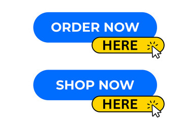 Order now here button, shop now here button  contact us button, 