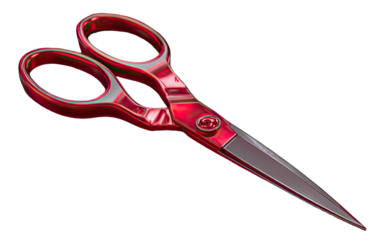 Close-up of red and dark gray scissors