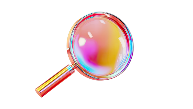 Colorful, 3D magnifying glass