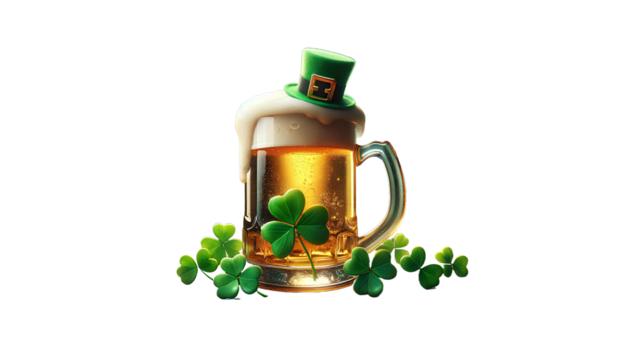 Celebrating saint patrick's day with beer and shamrocks
