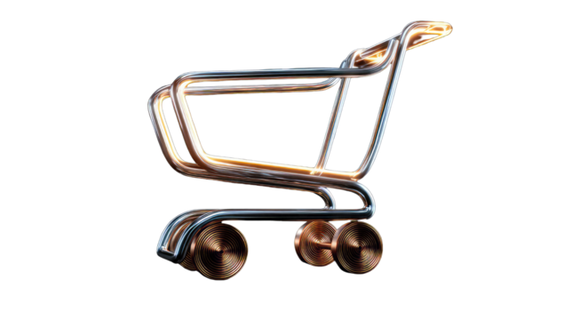3D shopping cart graphic