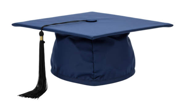 Graduation ceremony celebration university campus of cap academic environment achievement. Cut out PNG