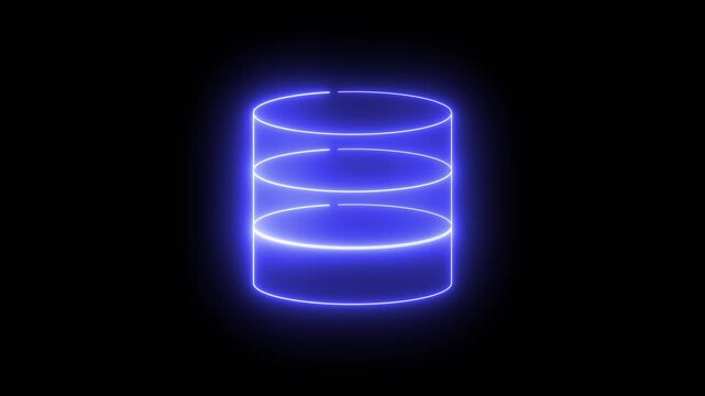Database Icon Neon Animation