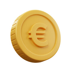 Obraz premium A close-up shot showcases a golden coin, featuring the euro symbol, isolated against a dark backdrop, highlighting financial concepts and currency.