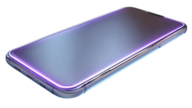 Modern smartphone with glowing edges