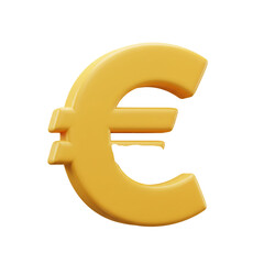 Obraz premium A golden, three-dimensional representation of a currency symbol, specifically the Euro sign, rendered against a stark black background, showcasing its form.