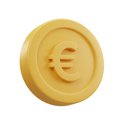 Obraz premium A golden coin, meticulously rendered in a three-dimensional style, prominently displaying the Euro currency symbol, isolated against a stark black background, emphasizing its monetary value.