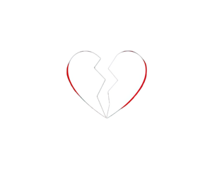 A broken heart graphic