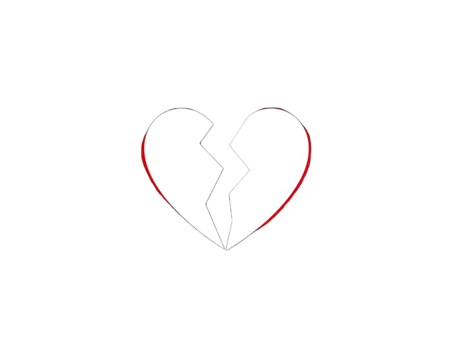 A broken heart graphic