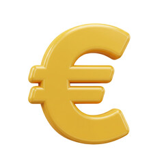 Obraz premium A vibrant, golden-yellow Euro symbol, rendered in a three-dimensional style, stands out against a stark black background, creating a visually striking image.