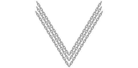 Multilayer Silver Chains On White Background, Unique Fine Jewelry Neck Design Vector Illustration.	