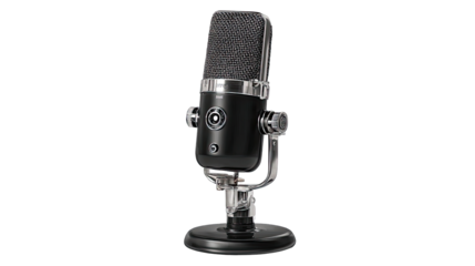 Black desktop microphone