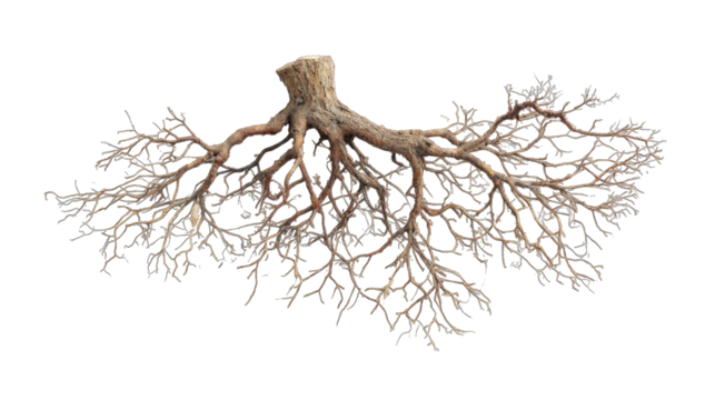 Detailed root system of a plant