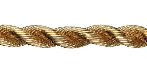 Close-up of a golden braided rope