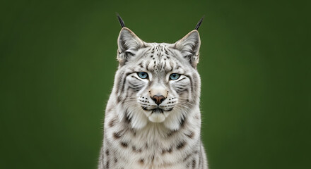 Obraz premium Close-up Portrait of a Lynx with Intense Blue Eyes and Spotted Fur