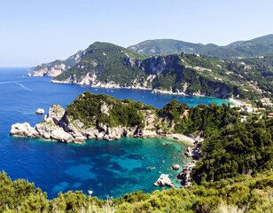Coastal scenery with turquoise waters