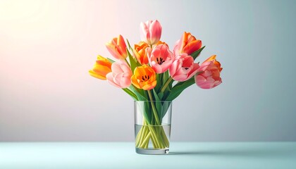 Spring bouquet in glass vase