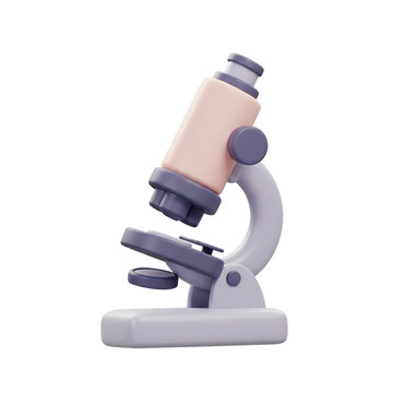 A detailed illustration showcases a scientific microscope, meticulously designed with a pastel color palette, perfect for educational or laboratory-themed projects, emphasizing precision.