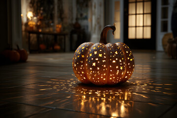 Jack-o'-lantern with light