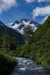Fototapeta premium Byron Creek. Byron Glacier Road, Anchorage is in Southcentral Alaska.
