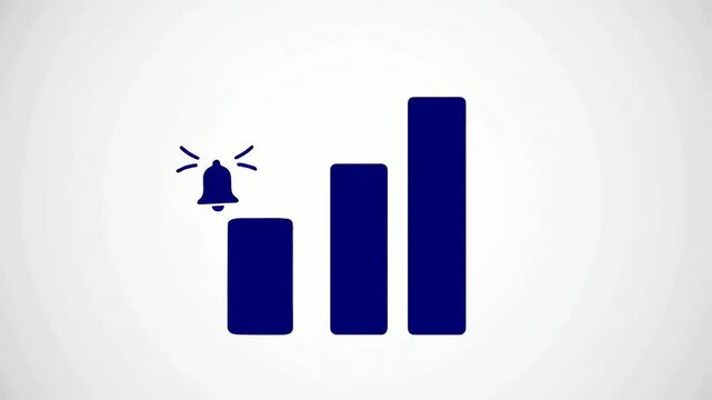 Growth Chart with Notifications: A concise visual representation of progress and alerts, symbolizing the dynamic interaction of business and information, featuring a graph and notification icon.