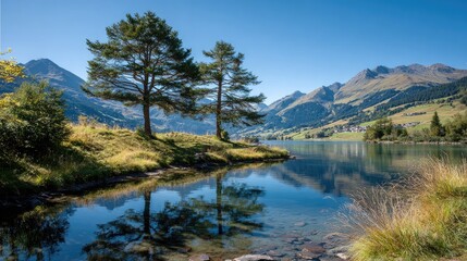 Fototapeta premium Lake Reflections and Mountain View