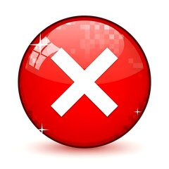 Fototapeta premium A close-up view of a red delete button with a white X mark. 