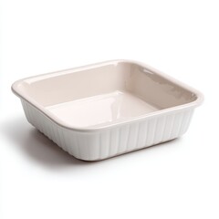 An empty baking dish ready for culinary creations. This classic square baking dish is perfect for various baking and cooking needs, and it is waiting to be filled with delicious ingredients