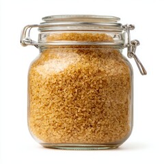 A glass jar filled with brown sugar