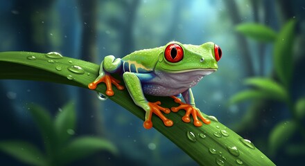 Naklejka premium Vibrant Amphibian Design