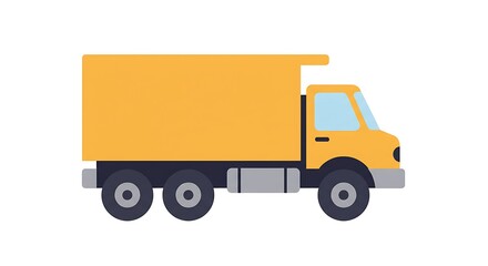 Fototapeta premium Bright yellow delivery truck icon representing efficient transport and logistics services, perfect for web design, apps, and various graphic projects