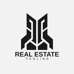 Elegant Real Estate Logo, Creative Home Property Symbol, Luxury House Logo Design for Branding