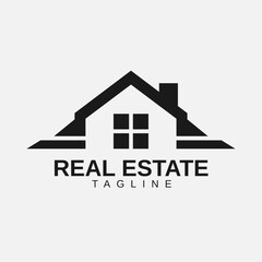 Minimal Home Property Logo Template, Clean Real Estate Logo Design for Business Identity