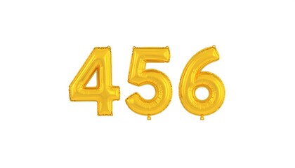 Gold balloons forming numbers 456