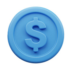 Obraz premium Bright blue dollar coin graphic signifies prosperity, investment, and digital financial concepts