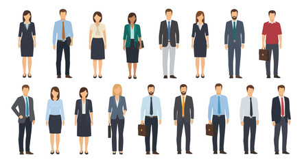 Diverse Group of Business Professionals in Formal Attire, Ideal for Corporate Presentations and Recruitment Materials, Available for Creative Projects and Design Purposes.