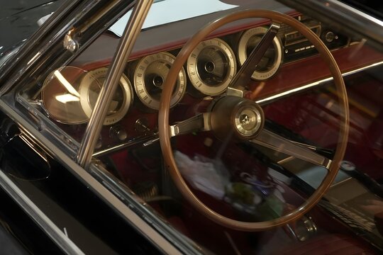 vintage car steering wheel