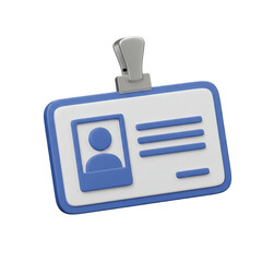 A sleek rendered identification card with a metallic clip represents official access and personal identity.