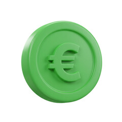Obraz premium A vibrant green euro coin stands as a symbolic representation of digital currency and financial prosperity.