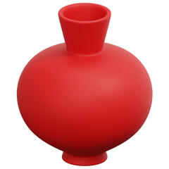 3D Red Vase Pot Icon