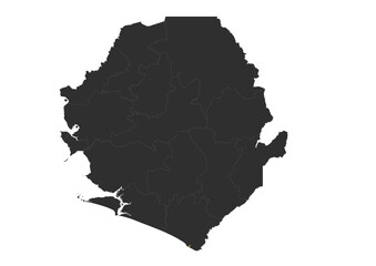 Vector silhouette country map of Sierra Leone