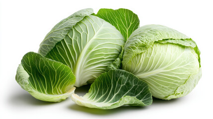 Obraz premium Fresh cabbage with vibrant green leaves and tight outer layers, perfect for healthy meals