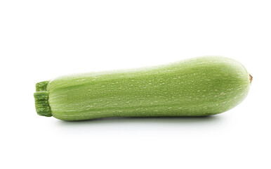 One fresh ripe zucchini isolated on white