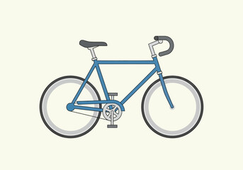 Fototapeta premium Side view of a blue city bicycle.