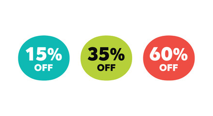 Snag amazing deals with our 15 35 and 60 percent off sale promotional graphic, ideal for retail marketing and grabbing customer attention