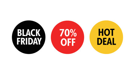 Black Friday savings event with 70 percent off deals and hot sale promotions to increase retail sales and boost profits