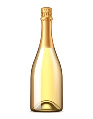 Gold champagne bottle illustration